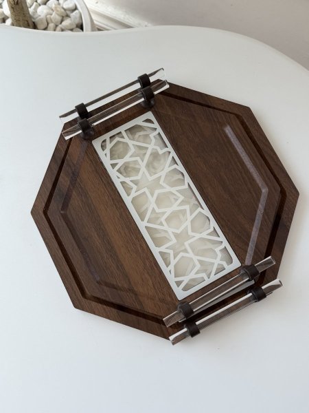 طقم صواني خشب واكرلك (30 * 35)